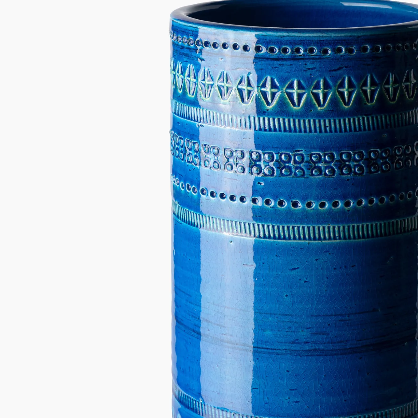 Cylindrical Blue Vase by Aldo Londi