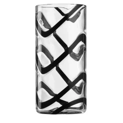 Cyrcus Esse Black and Transparent Murano Glass Highball Glass