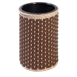 Cézanne Leather & Rattan Mini Bin