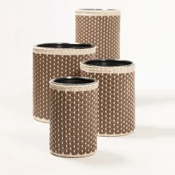 Cézanne Leather & Rattan Umbrella Stand