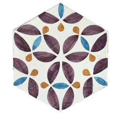 Daamè Set of 28 Hexagonal Purple Tiles