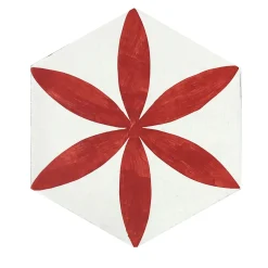 Daamè Set of 28 Hexagonal Red Tiles #1