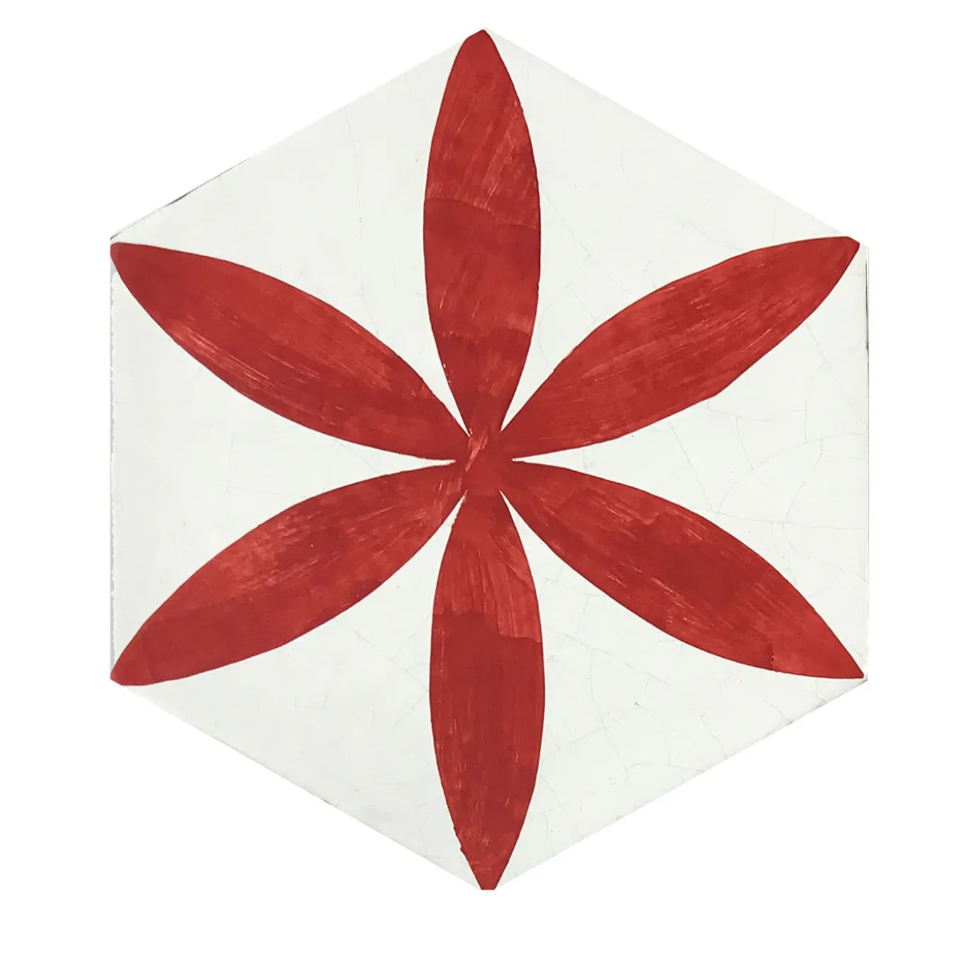 Daamè Set of 28 Hexagonal Red Tiles #1