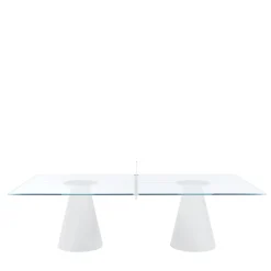 Dada Glass White Ping Pong Table