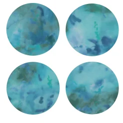 Dafne Set of 8 Mottled Blue Coasters