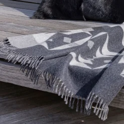 Dakota Patterned Gray Small Blanket