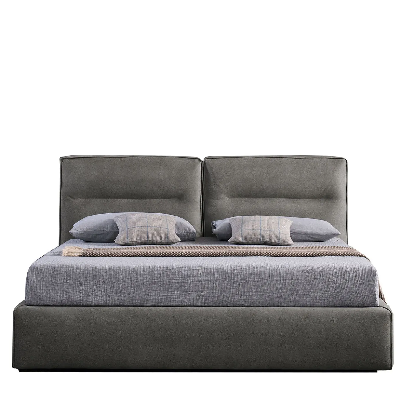 Dallas King-Size Gray Leather Bed