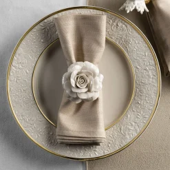 Damasco Set of 2 White & Gold Dinner Plates