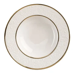 Damasco Set of 2 White & Gold Soup Plates