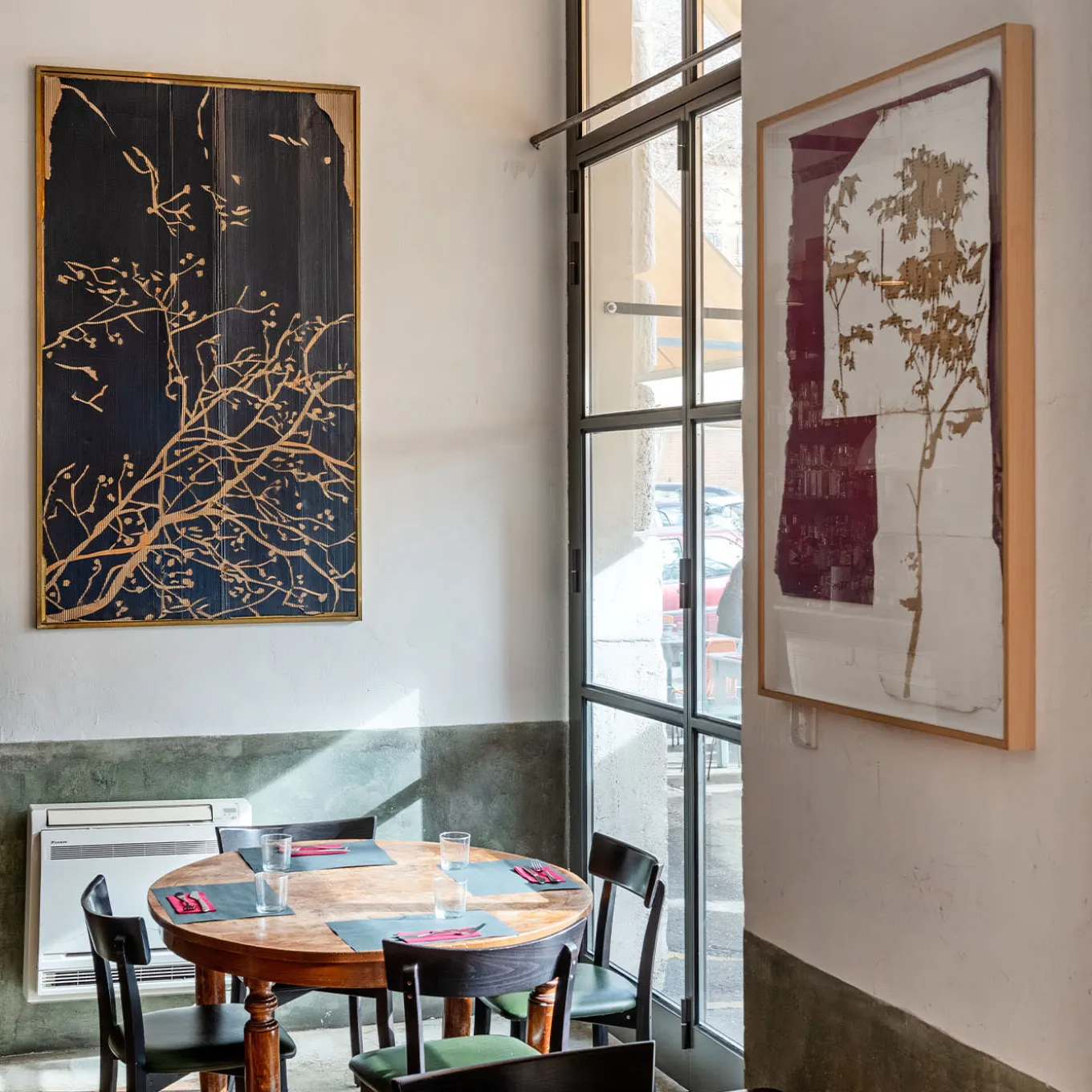 Dark Blue Branches Layered Cardboard Panel