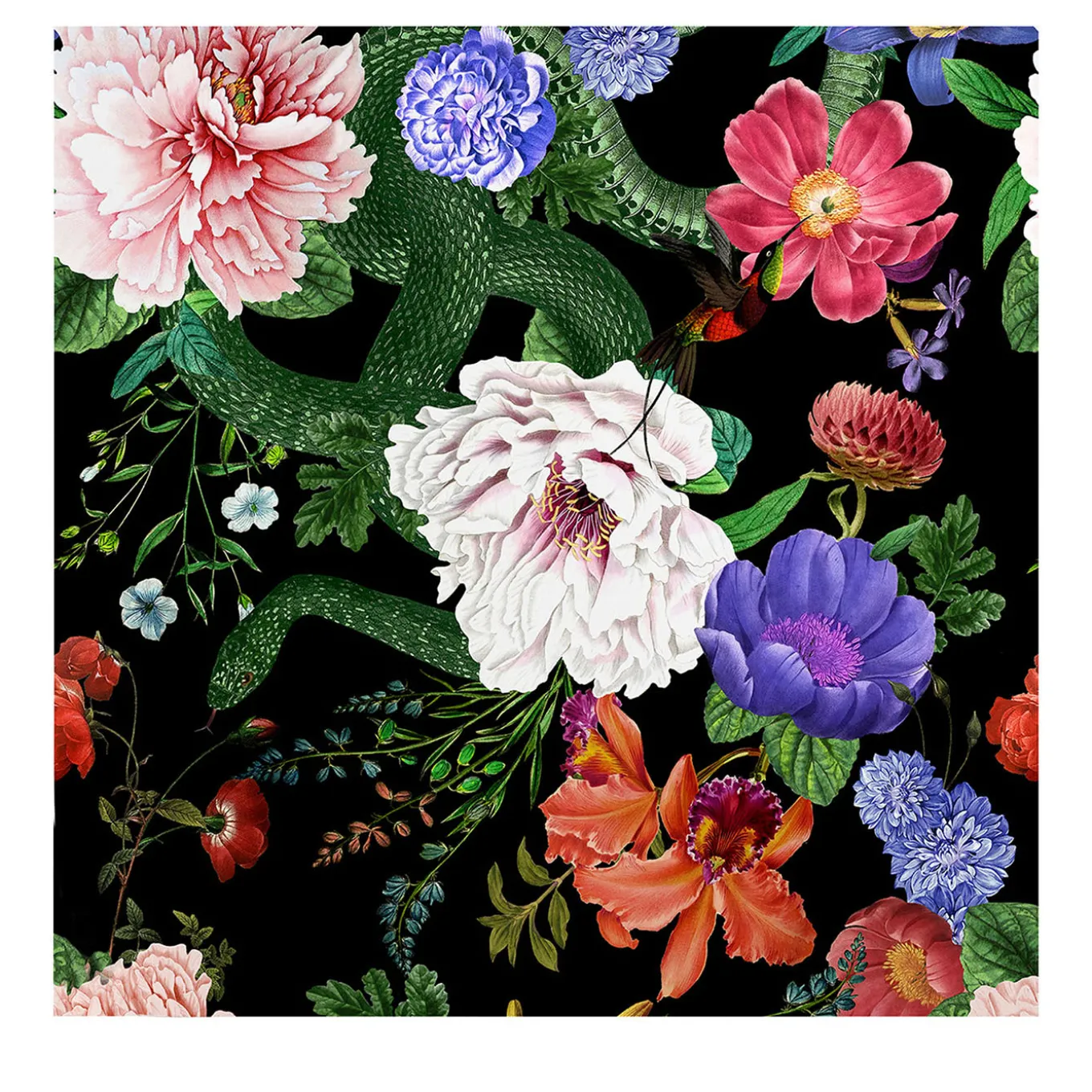 Dark Botanical Floral Wallpaper