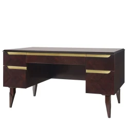 Dark Eucalyptus Writing Desk with Brass Handles