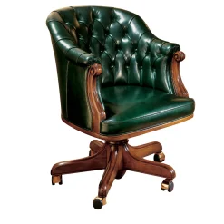 Dark Green Leather Armchair
