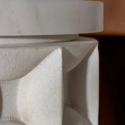 Dawn Freestanding Cylindrical Bianco del Re Marble Washbasin