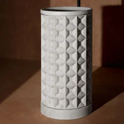 Dawn Freestanding Cylindrical Bianco del Re Marble Washbasin