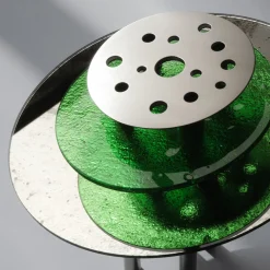 Dea Luna Glass and Steel Vase