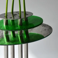 Dea Luna Glass and Steel Vase