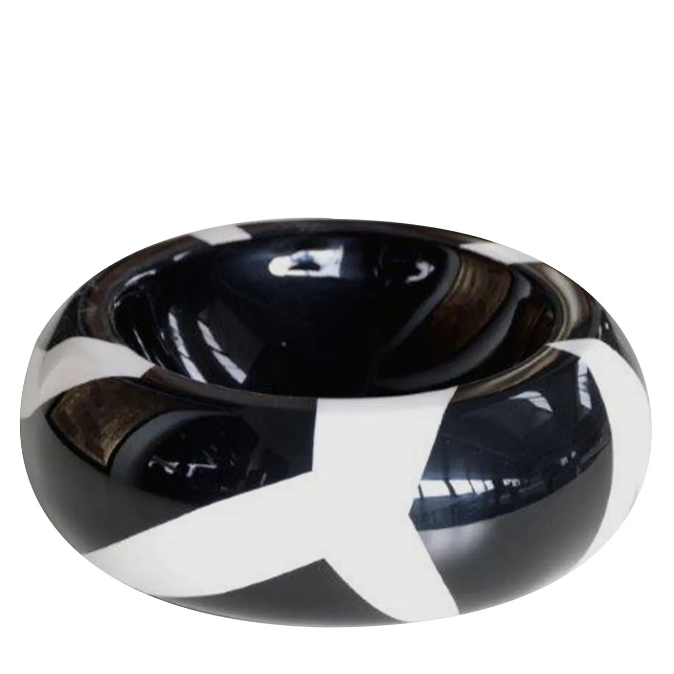 Deco Round Black-And-White Bowl