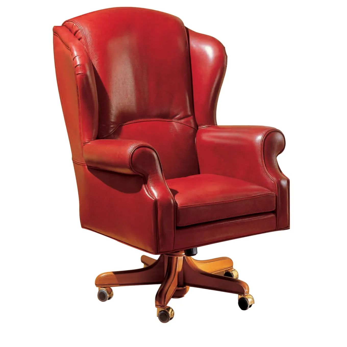 Deep Red Leather Armchair