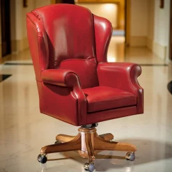 Deep Red Leather Armchair