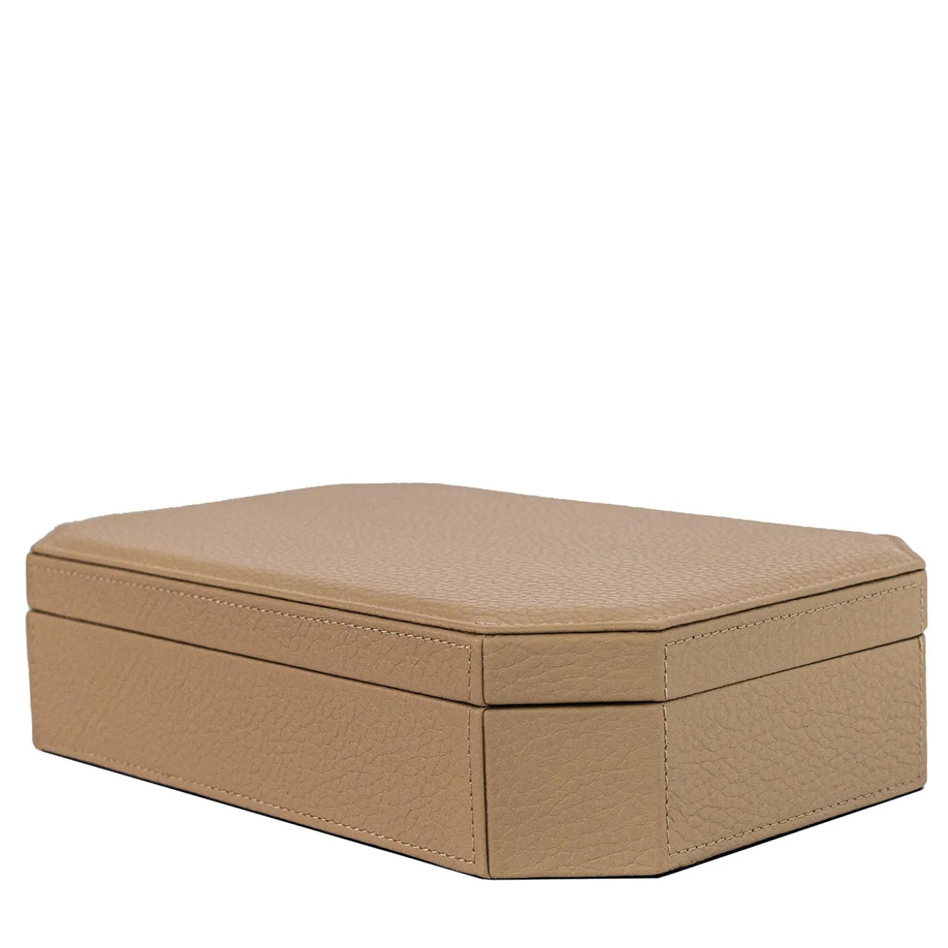 Del Monte 25 Tamarone Beige Wood & Leather Box