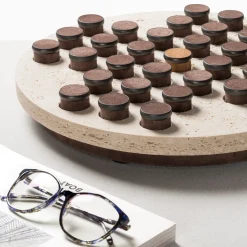 Delos Round Marble Solitaire Set