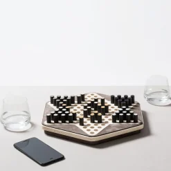 Delos Travertino Marble Chinese Checkers