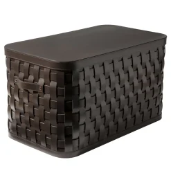 Demetra Brown Rectangular Tall Basket with lid
