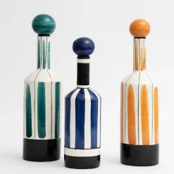 Demetra Decorative Blue Bottle with Lid