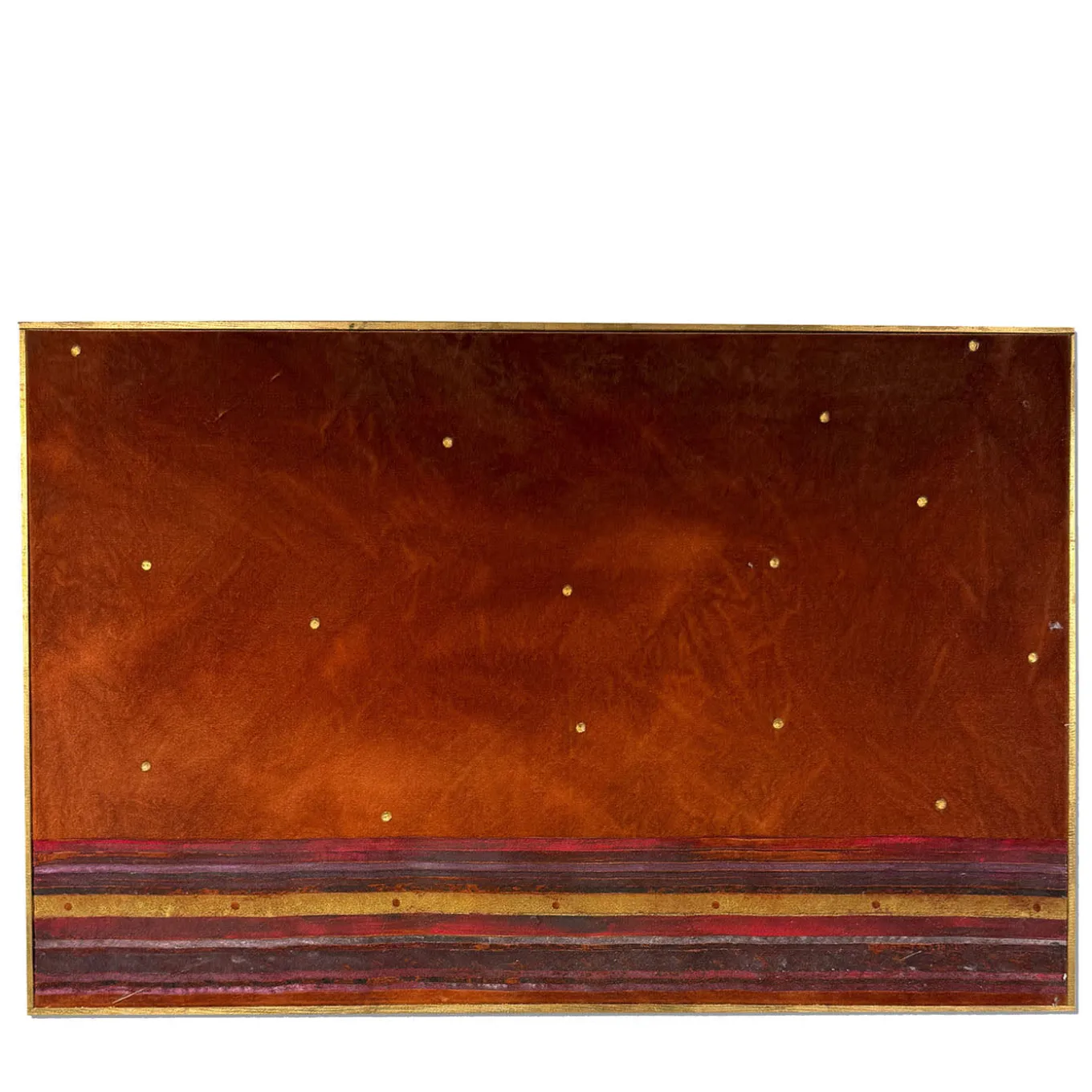 Deserto Brown Leaf Hand-Painted Tapestry