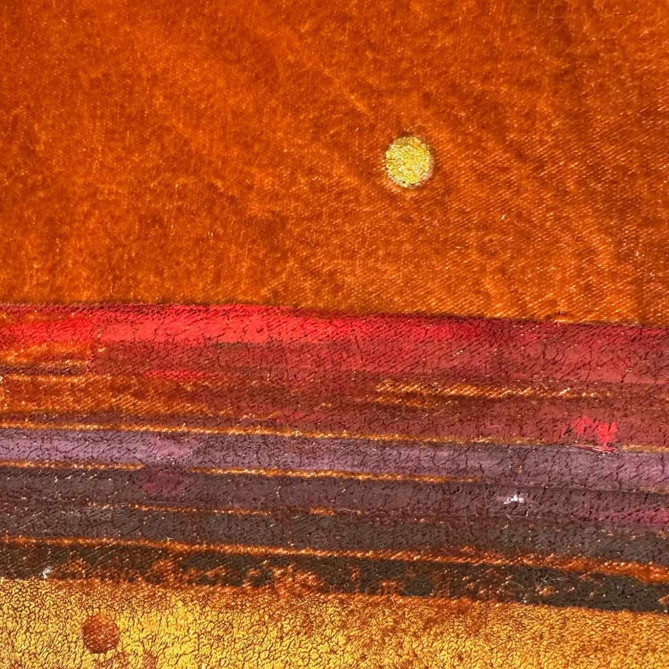 Deserto Brown Leaf Hand-Painted Tapestry