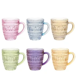 Diamante Polychrome Set of 6 Mugs