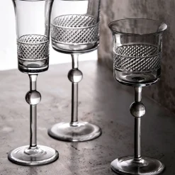 Diamond Set of 2 Champagne Goblets by Claire Le Sage