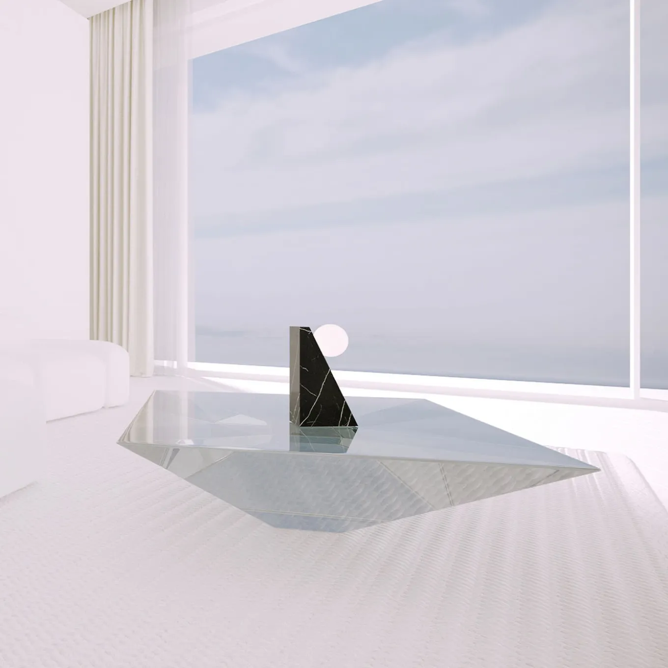 Dieus S Wireless Black Marquina Table Lamp