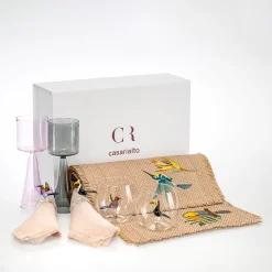 Dinner For Two Tropical Set of Glasses and Linen