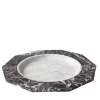 Dinner Plate in white Carrara and red Levanto marble