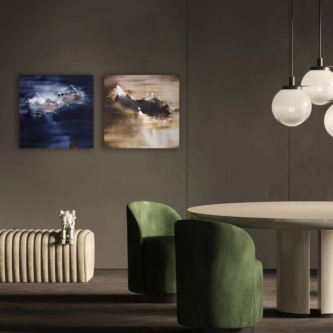 Diptych Before Me And After My Time Paintings