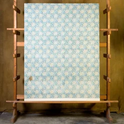 Dissesto Azzurro Floral Print On Canvas