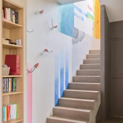 Divertissement Set of 6 Polychrome Ceramic & Metal Hooks