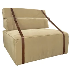 Docker Beige Velvet Armchair