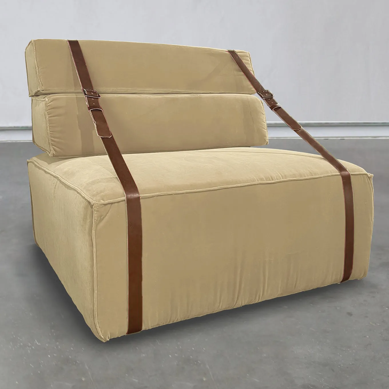 Docker Beige Velvet Armchair