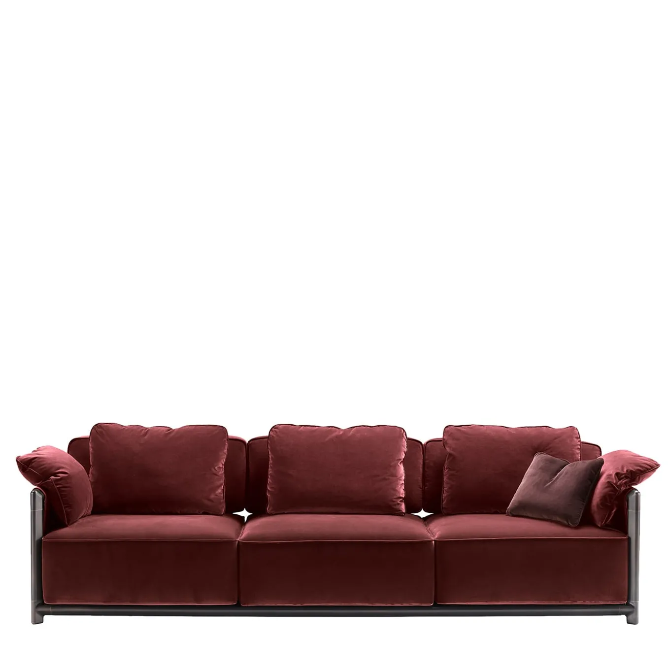 Dodo Burgundy Sofa by Stefano Giovannoni