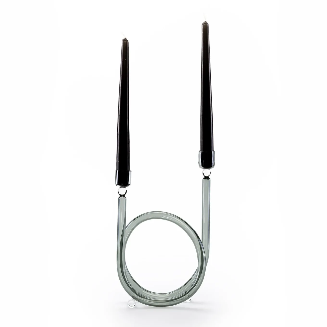 Dolce Vita Grey Glass Candle Holder