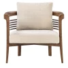 Dolfin Beige Fabric and Ash Loungechair