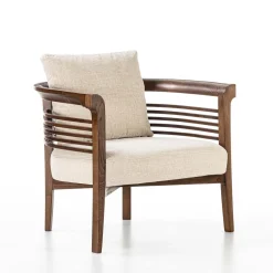 Dolfin Beige Fabric and Ash Loungechair