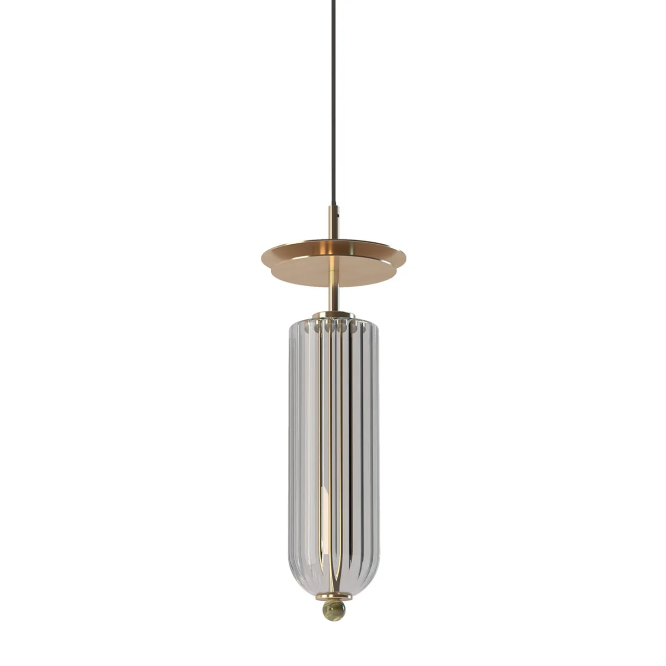 Dom Gold Brass And Glass Pendant Lamp