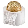 Dome Of Rock Gold Murano Glass &Palissandro Marble Incense Burner