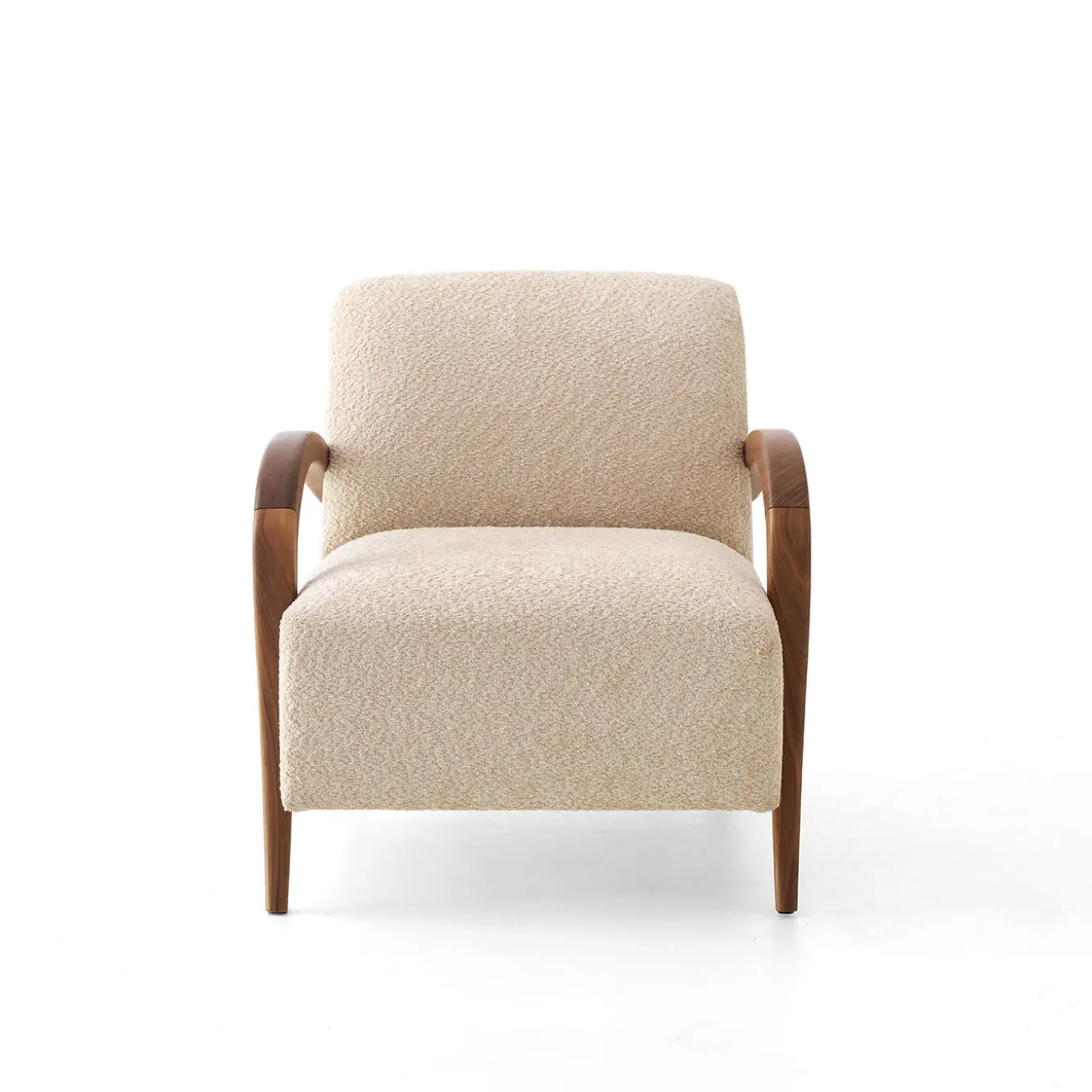 Domino Beige Walnut Armchair