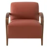 Domino Cotto Leather & Walnut Armchair