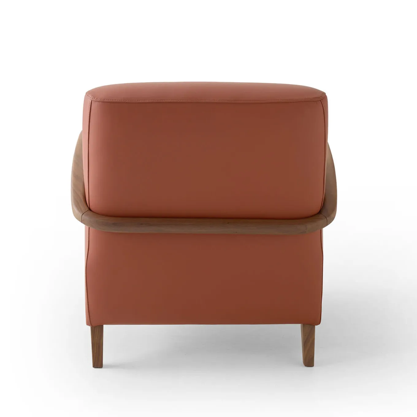 Domino Cotto Leather & Walnut Armchair